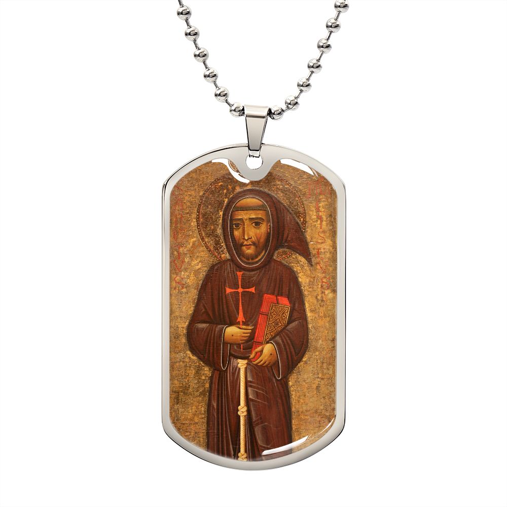 St Francis of Assisi dog tag necklace