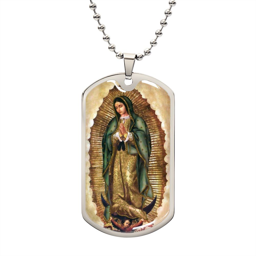 Our Lady of Guadalupe dog tag necklace