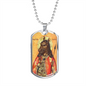 Dog Headed Saint Christopher Military Dog Tag Pendant Necklace