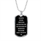 Hail Mary full of grace the Lord is with thee Dog Tag pendant necklace in French