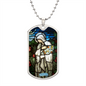 Saint Dorothea Dog Tag military pendant necklace