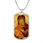 Theotokos Eleusa Vladimir Dog Tag Military pendant necklace