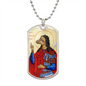 Saint Christopher Dog Head dog tag military necklace