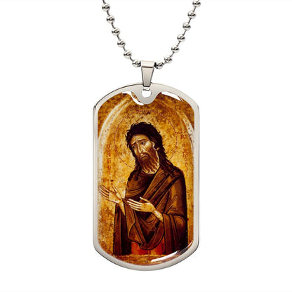 St John the Baptist gog tag necklace