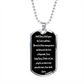 Hail Mary full of grace the Lord is with thee Dog Tag pendant necklace