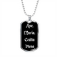 Ave Maria Gratia Plena Dog Tag pendant necklace