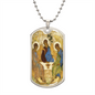 Holy Trinity Old Testament Military Dog Tag Pendant Necklace