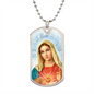 Immaculate Heart of Mary Dog Tag military pendant necklace