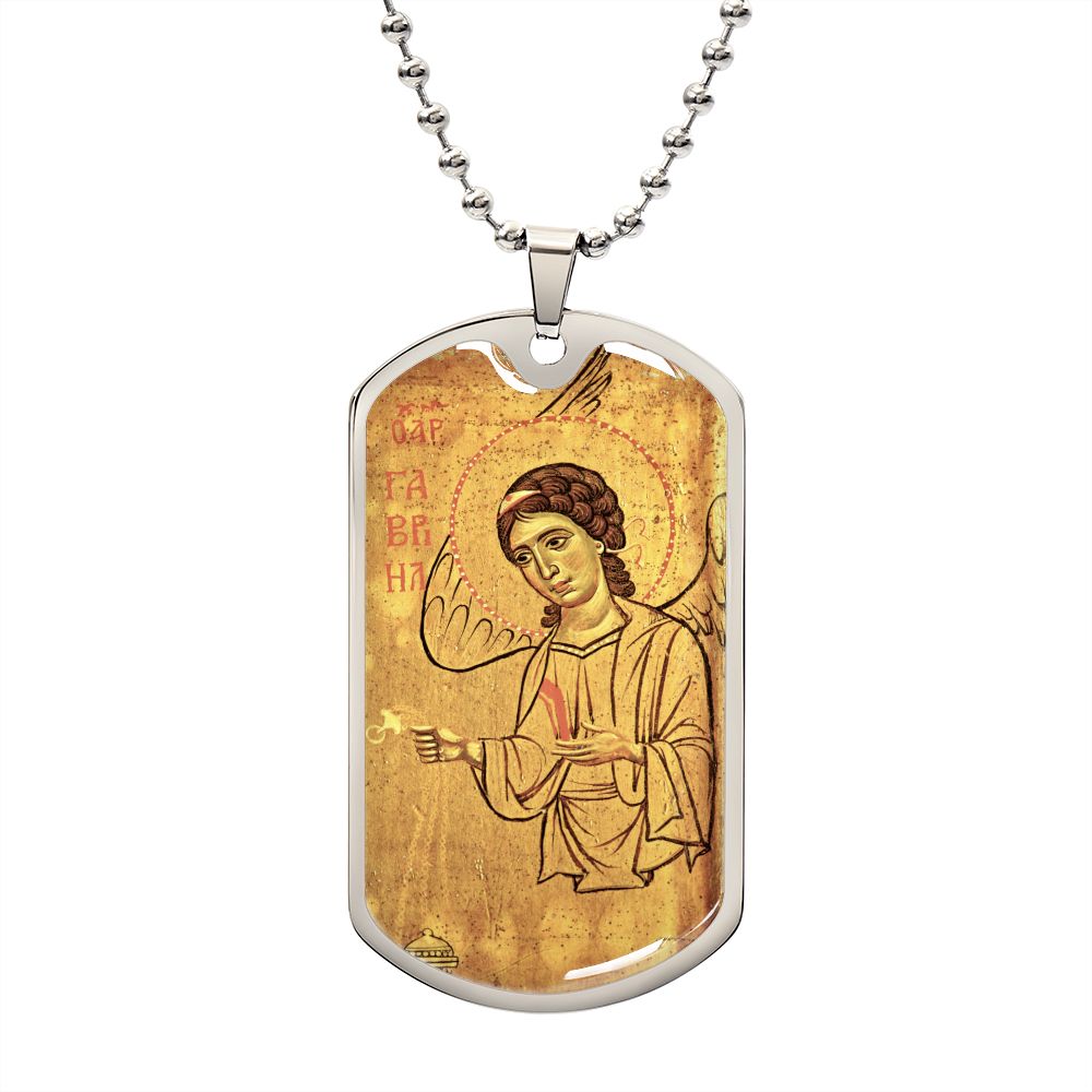 Archangel Gabriel Sinai dog tag necklace