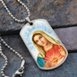 Immaculate Heart of Mary Dog Tag military pendant necklace
