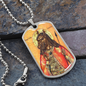 Dog Headed Saint Christopher Military Dog Tag Pendant Necklace