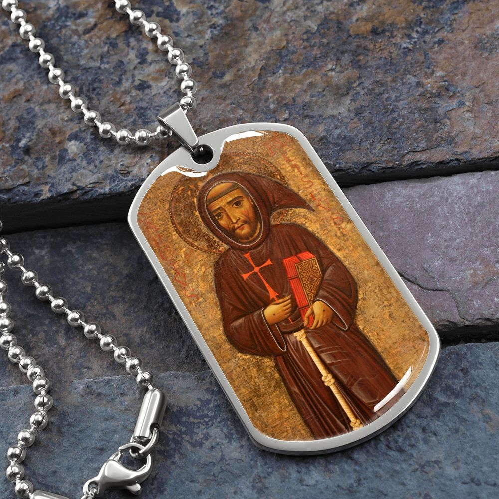St Francis of Assisi dog tag necklace
