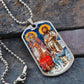 St John the Baptist and Zechariah icon dog tag necklace