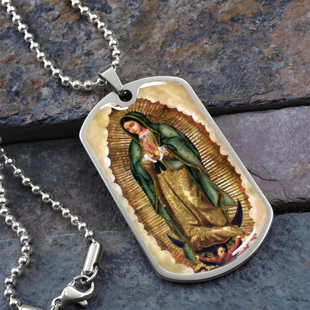 Our Lady of Guadalupe dog tag necklace