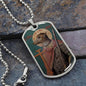 Dog Headed Saint Christopher  Military Dog Tag pendant necklace