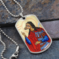 Saint Christopher Dog Head dog tag military necklace