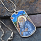 Saint Benedict of Nursia Dog Tag military pendant necklace