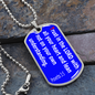 Trust the Lord with all your heart and lean not on your own understanding, Proverbs 3:5, dog tag military pendant necklace