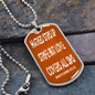 Hatred stirs up strife but love covers all sins. Proverbs 10:12. Dog Tag military pendant necklace, military ball chain