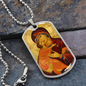 Theotokos Eleusa Vladimir Dog Tag Military pendant necklace