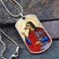 St Christopher Dog Head, Gift for Bachelor, Gift for Traveler, Patron Saint Travelers, St Christopher image, St Christopher icon necklace