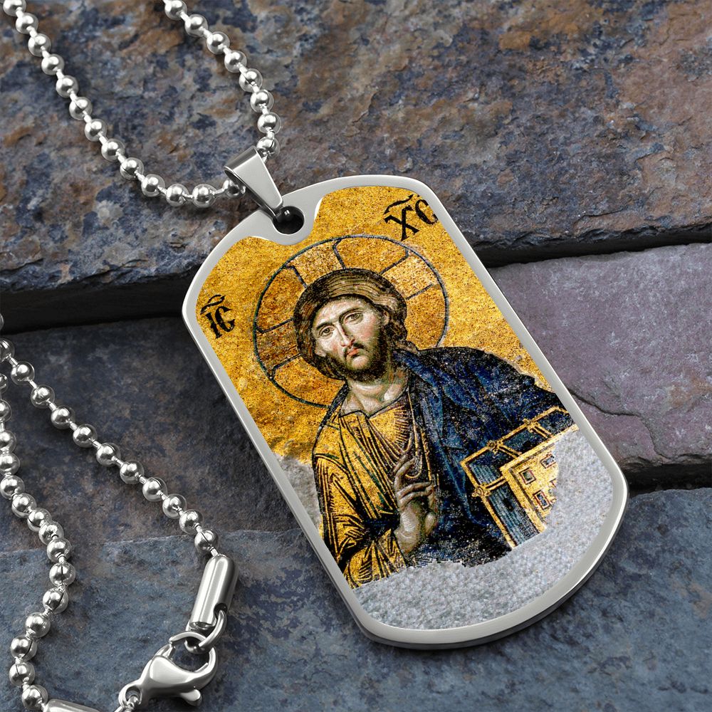 Jesus Christ Pantocrator of Saint Sophia dog tag necklace