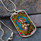 Sacred Heart of Mary Dog Tag military pendant necklace