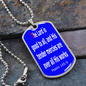 The Lord is good to all, and His tender mercies are over all His works. Psalm 145:9. Dog tag pendant necklace. Military ball necklace