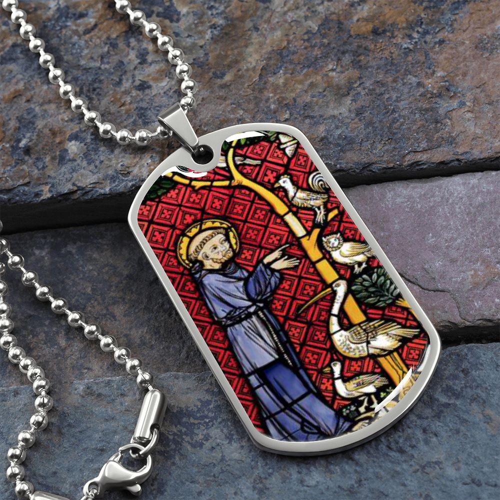 Saint Francis of Assisi Patrron of Animals Dog Tag pendant necklace