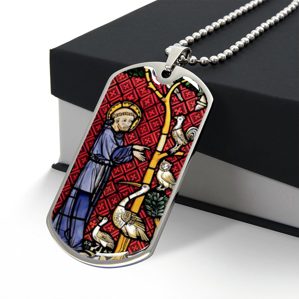 Saint Francis of Assisi Patrron of Animals Dog Tag pendant necklace