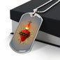 Sacred Heart of Jesus Dog Tag military pendant necklace, Godfather gift, Godmother gift, Godparent gift, Baptism gift, First Communion gift