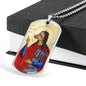 St Christopher Dog Head, Gift for Bachelor, Gift for Traveler, Patron Saint Travelers, St Christopher image, St Christopher icon necklace