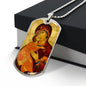 Theotokos Eleusa Vladimir Dog Tag Military pendant necklace