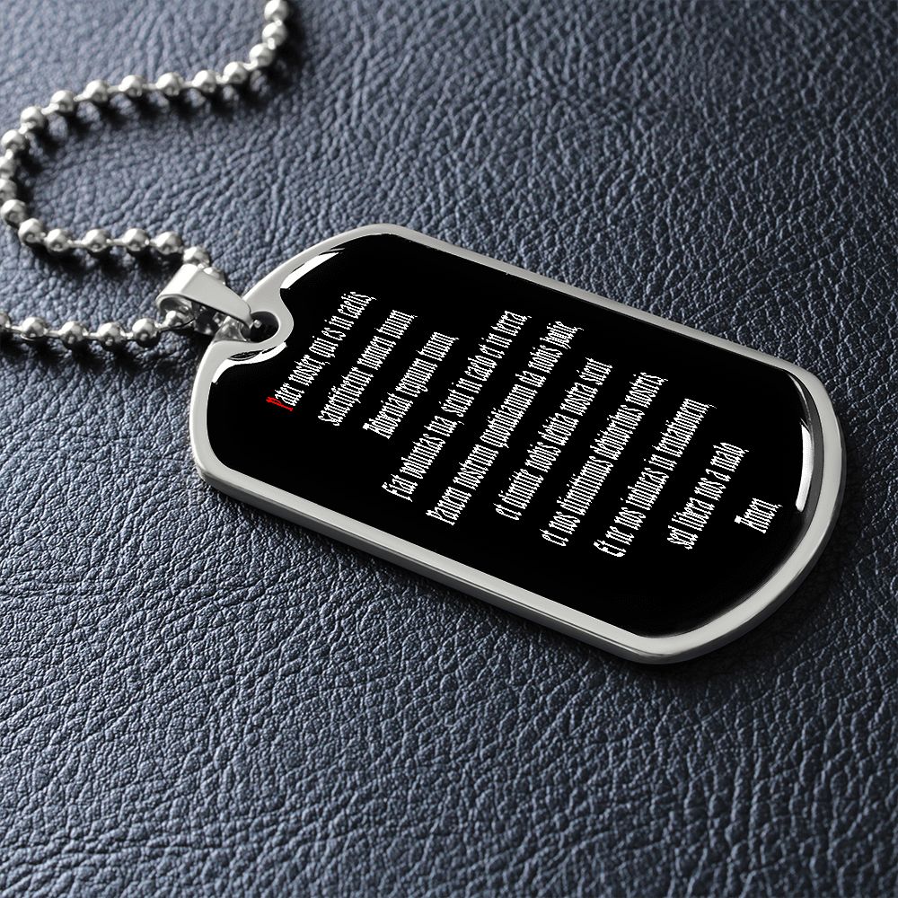 Pater Noster LATIN dog tag pendant necklace