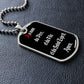 In the name of Father in French dog tag pendant necklace
