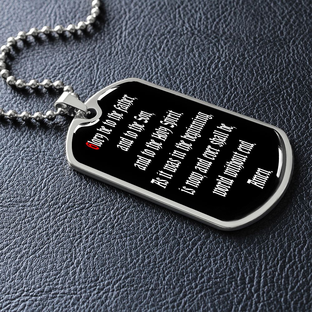 Glory be to the Father Dog Tag pendant necklace