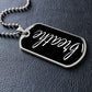 Breathe Dog Tag Military Pendant Necklace