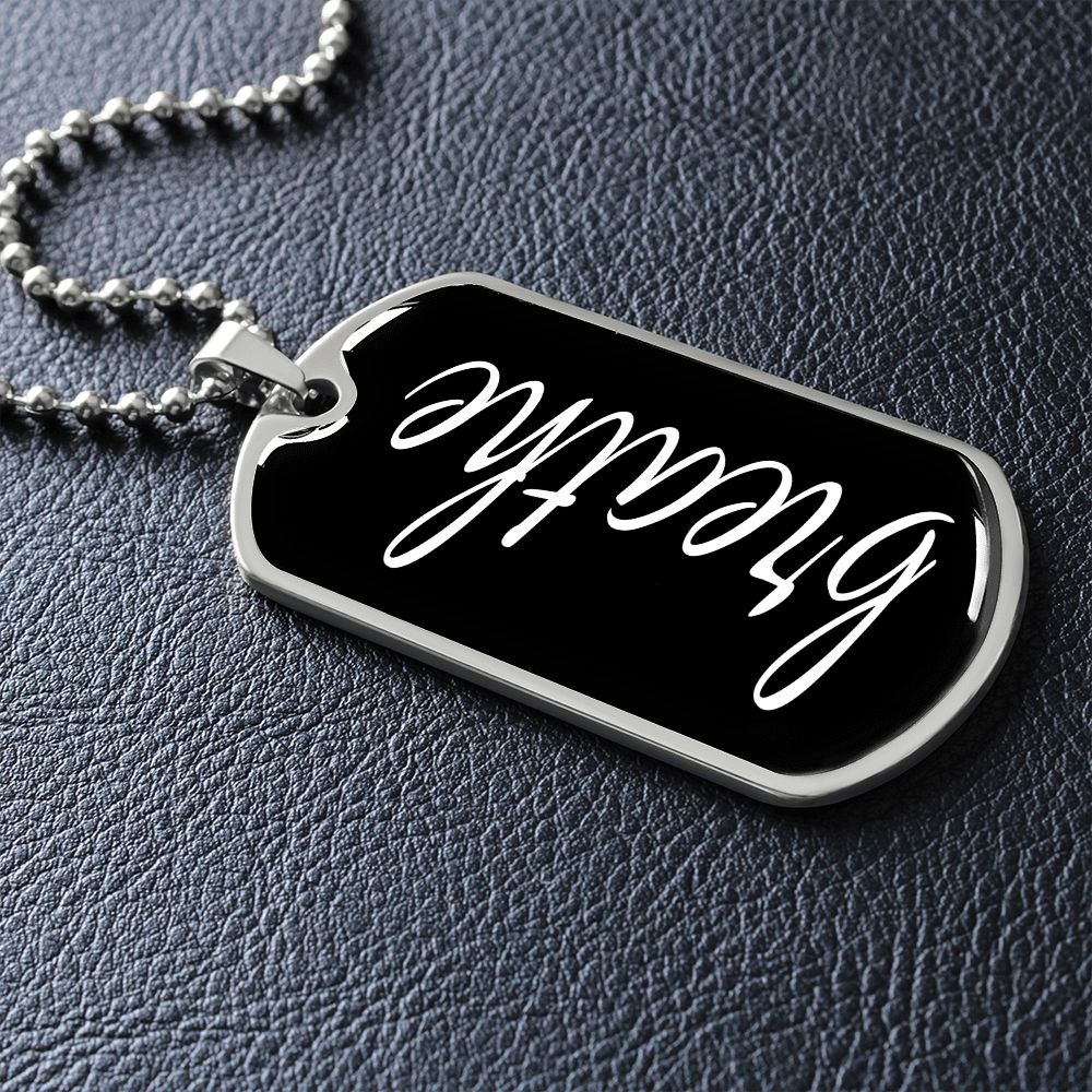Breathe Dog Tag Military Pendant Necklace