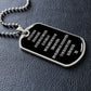 Our Father in French dog tag pendant necklace