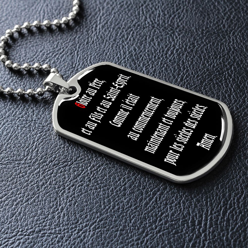 Glory to the Father dog tag pendant necklace