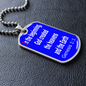 In the beginning, God created the heavens and the Earth. Genesis 1:1. Dog Tag pendant necklace. Military ball chain