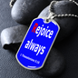 Rejoice always. 1 Thessalonians 5:16. Dog Tag military pendant necklace. Military ball chain