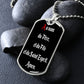 In the name of Father in French dog tag pendant necklace