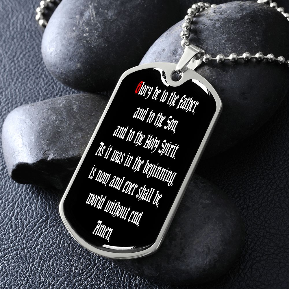 Glory be to the Father Dog Tag pendant necklace