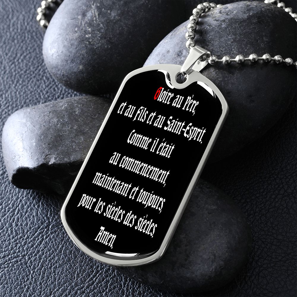 Glory to the Father dog tag pendant necklace