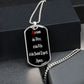 In the name of Father in French dog tag pendant necklace
