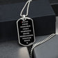 Our Father in French dog tag pendant necklace