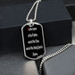 In the name of the Father dog tag pendant necklace
