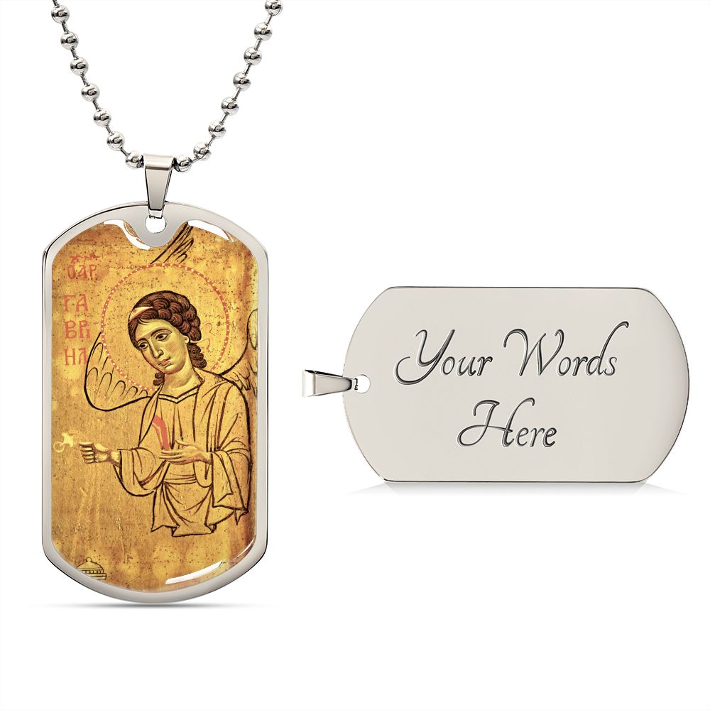 Archangel Gabriel Sinai dog tag necklace