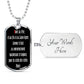 Glory to the Father dog tag pendant necklace